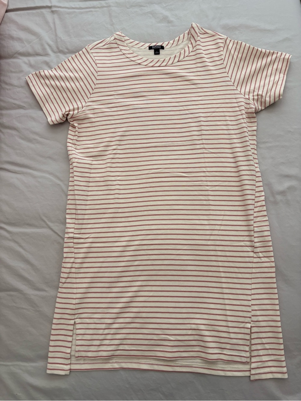 Buffalo David Bitton Cream & Pink Striped Mini Dress